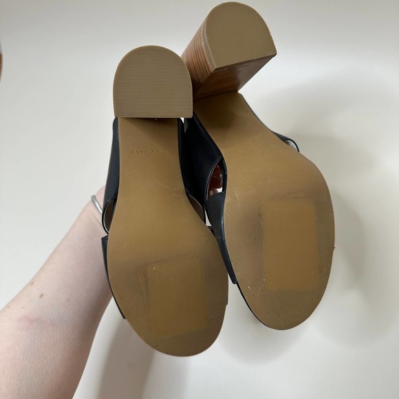 NINE WEST gigi black cross strap mule sandal 7 - Picture 5 of 6